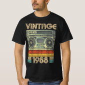 1988生まれ年のラジオレトロ、1988年の誕生日ギフト Tシャツ (正面)
