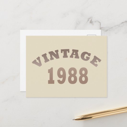 1988生まれ年のヴィンテージ誕生日ギフト シーズンポストカード (正面/裏面インサイチュ)