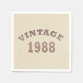 1988生まれ年のヴィンテージ誕生日ギフト スタンダードカクテルナプキン (正面)