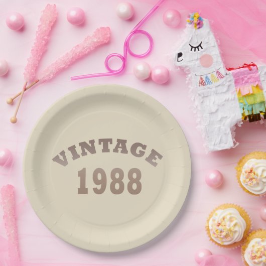 1988生まれ年のヴィンテージ誕生日ギフト ペーパープレート (パーティー)