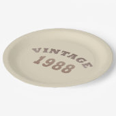 1988生まれ年のヴィンテージ誕生日ギフト ペーパープレート (アングル)