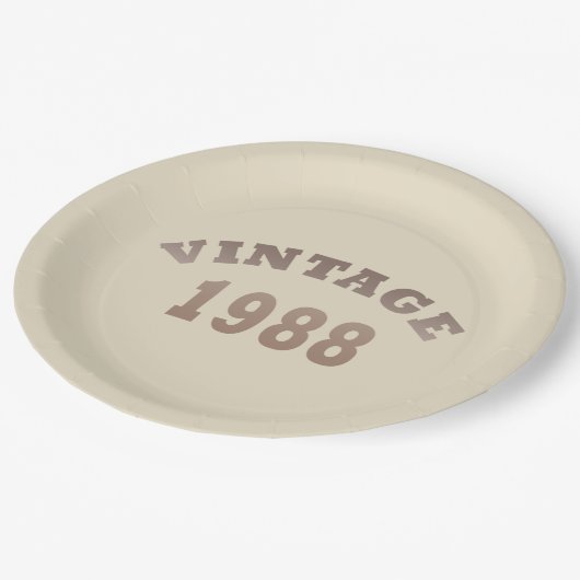 1988生まれ年のヴィンテージ誕生日ギフト ペーパープレート (アングル)