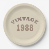 1988生まれ年のヴィンテージ誕生日ギフト ペーパープレート (正面)