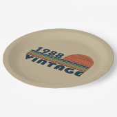 1988生まれ年のヴィンテージ誕生日ギフト ペーパープレート (アングル)