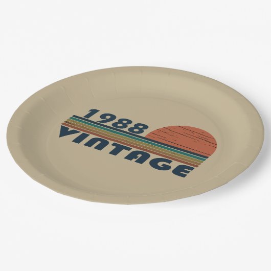 1988生まれ年のヴィンテージ誕生日ギフト ペーパープレート (アングル)