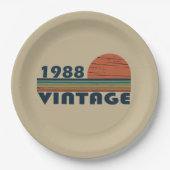 1988生まれ年のヴィンテージ誕生日ギフト ペーパープレート (正面)
