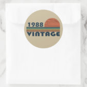 1988生まれ年のヴィンテージ誕生日ギフト ラウンドシール (バッグ)