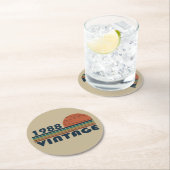 1988生まれ年のヴィンテージ誕生日ギフト ラウンドペーパーコースター (インサイチュ)