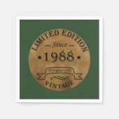 1988生まれ年のヴィンテージ誕生日 スタンダードカクテルナプキン (正面)