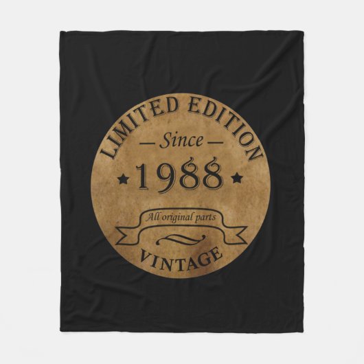 1988生まれ年のヴィンテージ誕生日 フリースブランケット (正面)