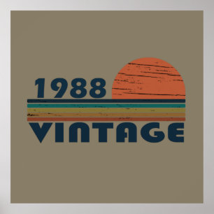 1988生まれ年のヴィンテージ誕生日 ポスター