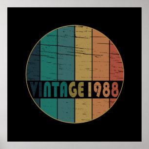 1988生まれ年のヴィンテージ誕生日 ポスター
