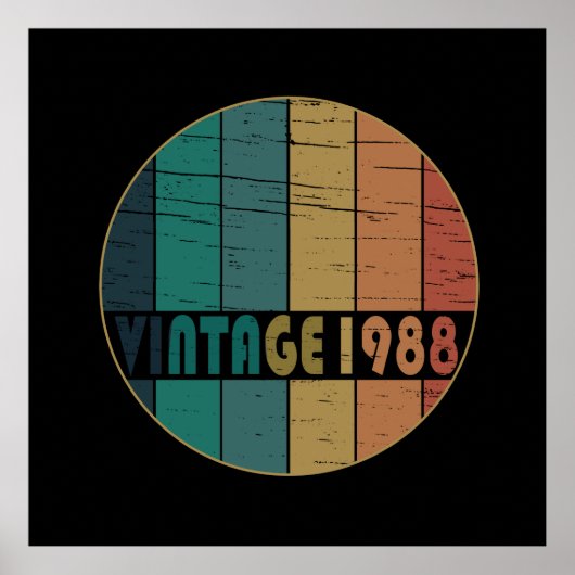 1988生まれ年のヴィンテージ誕生日 ポスター (正面)