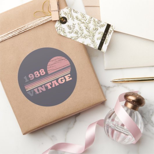 1988生まれ年のヴィンテージ誕生日 ラウンドシール (ギフト)