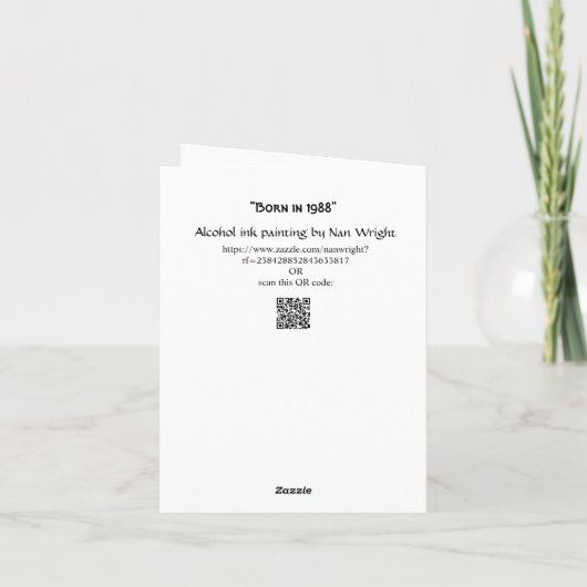 1988生まれ年の誕生日おもしろいファクトあいさつカード カード (裏面)