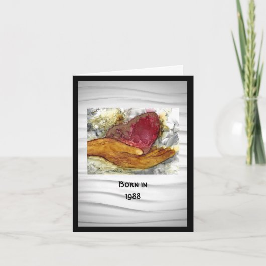 1988生まれ年の誕生日おもしろいファクトあいさつカード カード (正面)