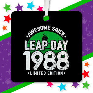 1988素晴らし年閏年日以後2月29誕生日 メタルオーナメント