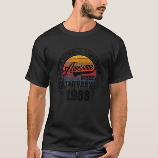 1988素晴らし年1月以来35誕生日35年 Tシャツ (正面)
