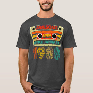 1988素晴らし年1月以来36歳36誕生 Tシャツ