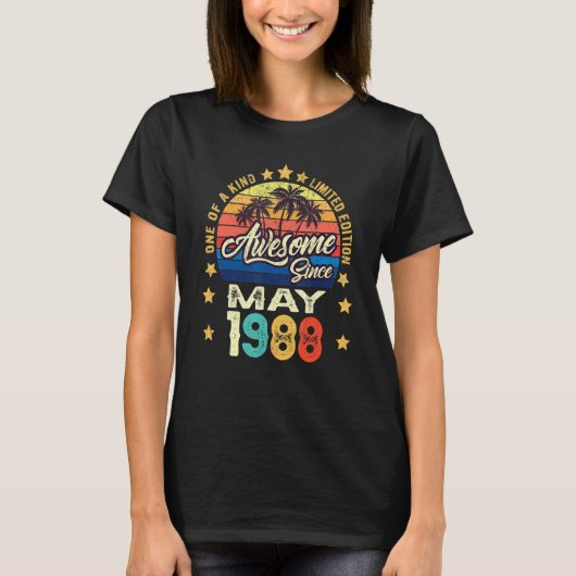 1988素晴らし年5月以来ヴィンテージ34誕生日 Tシャツ (正面)