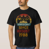 1988素晴らし年(1988年)からハッピーバースデーゲーマー Tシャツ (正面)