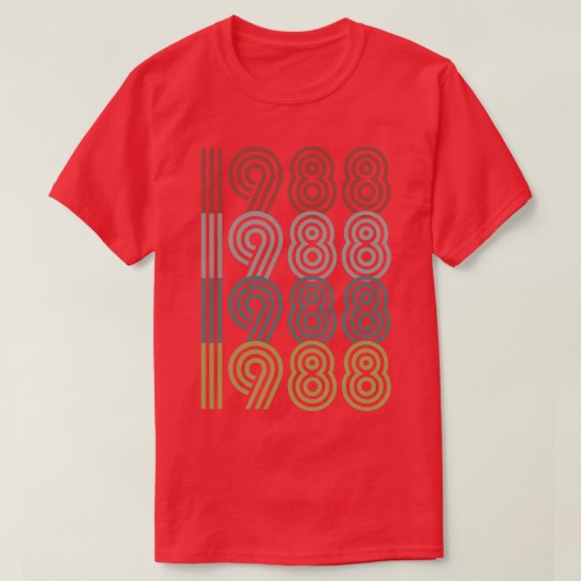 1988誕生年レトロスタイル Tシャツ (デザイン正面)