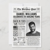 1989カスタム年新聞紙誕生日カードのトレンド シーズンカード (正面)