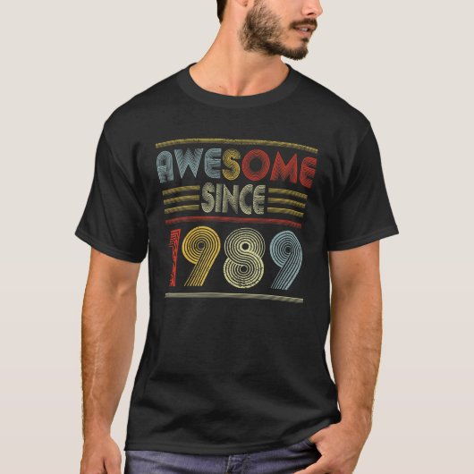 1989レトロ33Th Bi素晴らし以来33歳の贈り物 Tシャツ (正面)