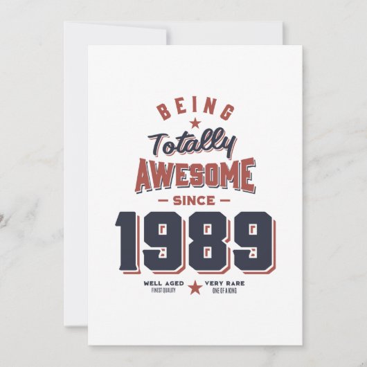 1989年から完全にかっこいい誕生日ギフト 招待状 (正面)