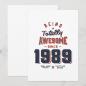 1989年から完全にかっこいい誕生日ギフト 招待状 (正面/裏面)