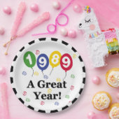 1989年のすばらしい年の誕生日の紙皿 ペーパープレート (パーティー)