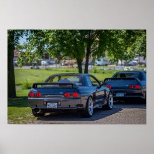 1989年の日産・スカイラインR32 GTR ポスター
