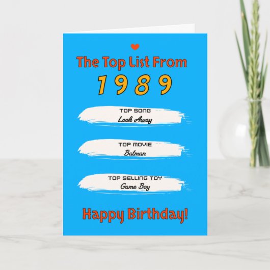 1989年ベストイベント 誕生日 カード (正面)