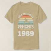 1989年生まれ40歳の誕生日フェンシングプレゼント1 Tシャツ (デザイン正面)