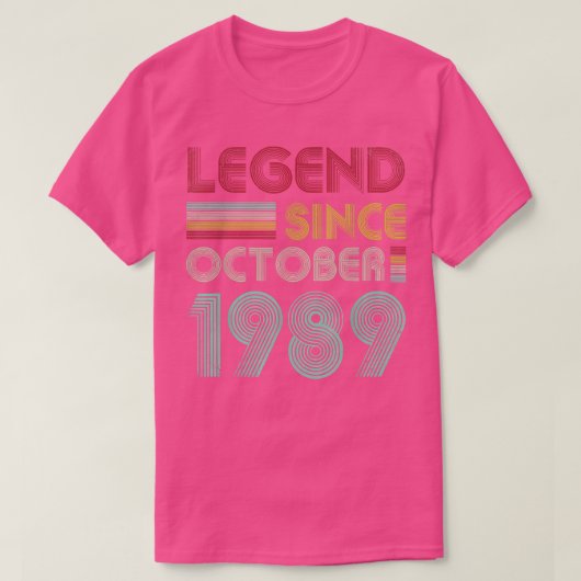 1989年10月33日から33歳の贈り物の伝説 Tシャツ (デザイン正面)