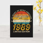 1989年2月32素晴らし日誕生日 カード (黄色い花)