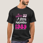 1989年9生まれ月のハッピーバースデー Tシャツ (正面)