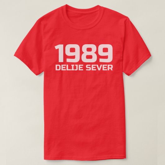 1989年 白い文字が北を分割する Tシャツ (デザイン正面)