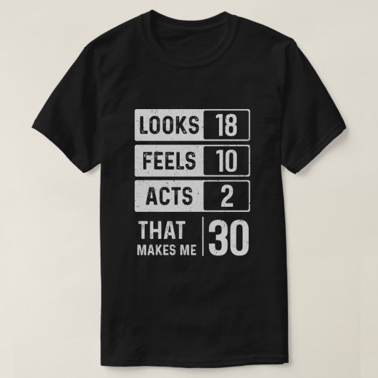 1989年、30歳になる誕生日感じが法律を制定 Tシャツ (デザイン正面)