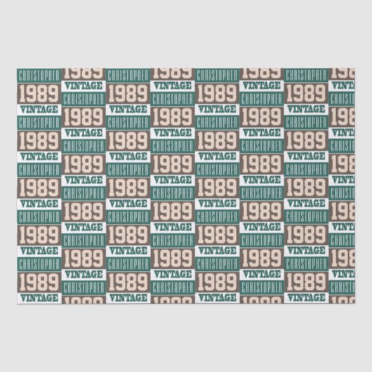 1989生まれ年にクリスチャンの名前で 薄葉紙 (正面)