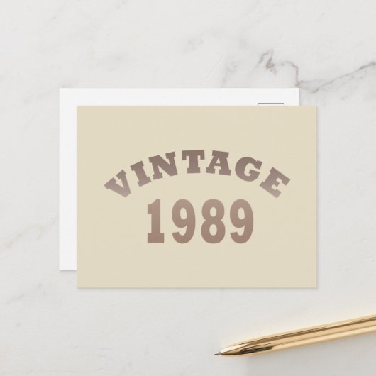 1989生まれ年のヴィンテージ誕生日ギフト シーズンポストカード (正面/裏面インサイチュ)