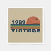 1989生まれ年のヴィンテージ誕生日ギフト スタンダードカクテルナプキン (正面)