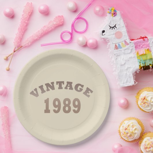 1989生まれ年のヴィンテージ誕生日ギフト ペーパープレート (パーティー)