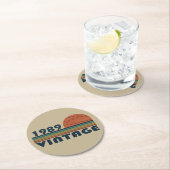 1989生まれ年のヴィンテージ誕生日ギフト ラウンドペーパーコースター (インサイチュ)