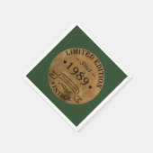 1989生まれ年のヴィンテージ スタンダードカクテルナプキン (角)