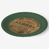 1989生まれ年のヴィンテージ ペーパープレート (アングル)