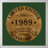 1989生まれ年のヴィンテージ ポスター (正面)