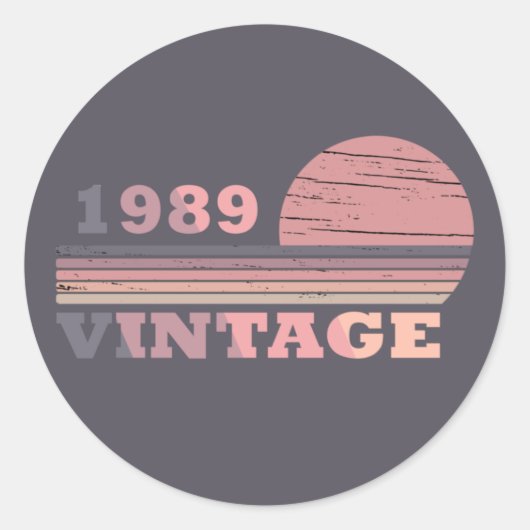 1989生まれ年のヴィンテージ ラウンドシール (正面)