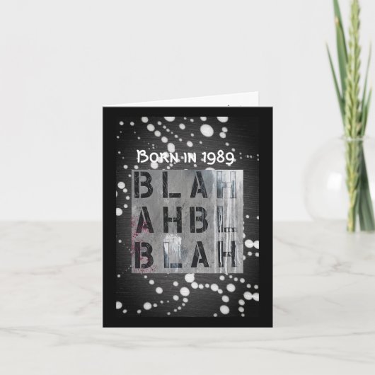 1989生まれ年の誕生日おもしろいファクト・カード カード (正面)