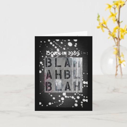 1989生まれ年の誕生日おもしろいファクト・カード カード (黄色い花)